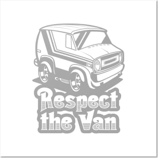 Respect The Van (Ghost Black) - White Posters and Art